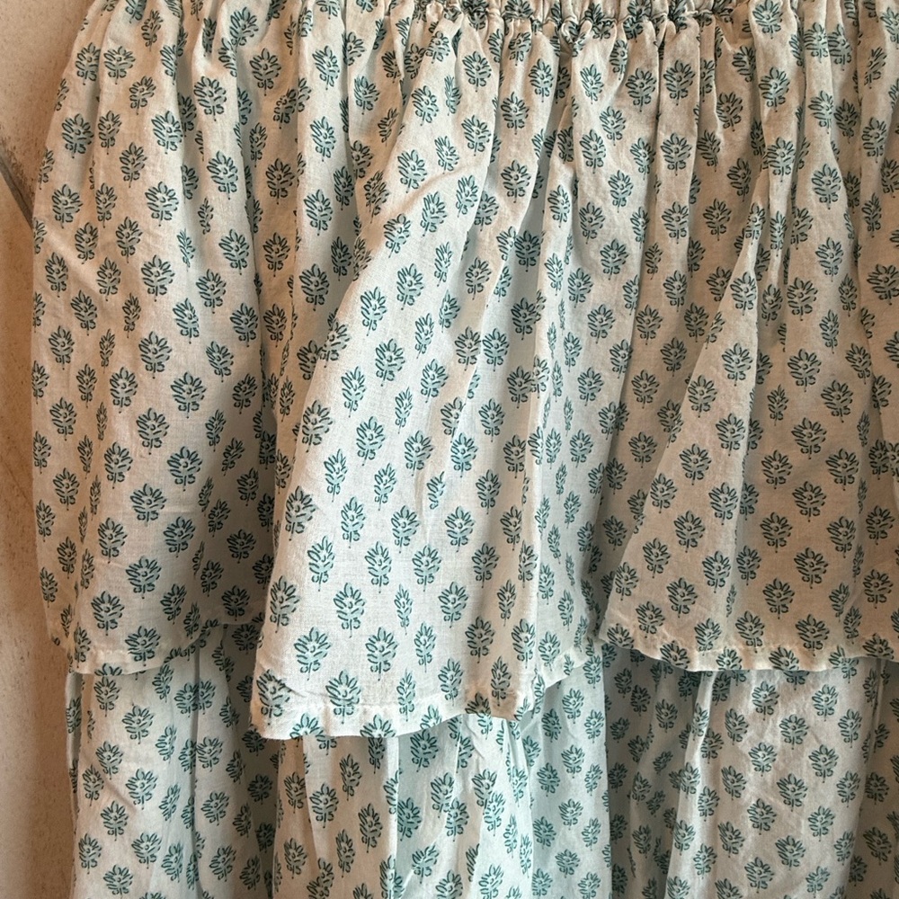 Tiered Maxi Skirt in Light Blue Floral - Picture 3 of 4